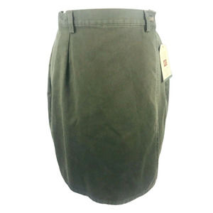 New Vintage‎ Woolrich Womans Sz 10 Skirt Green Wrap Around Cotton Pleated NWT